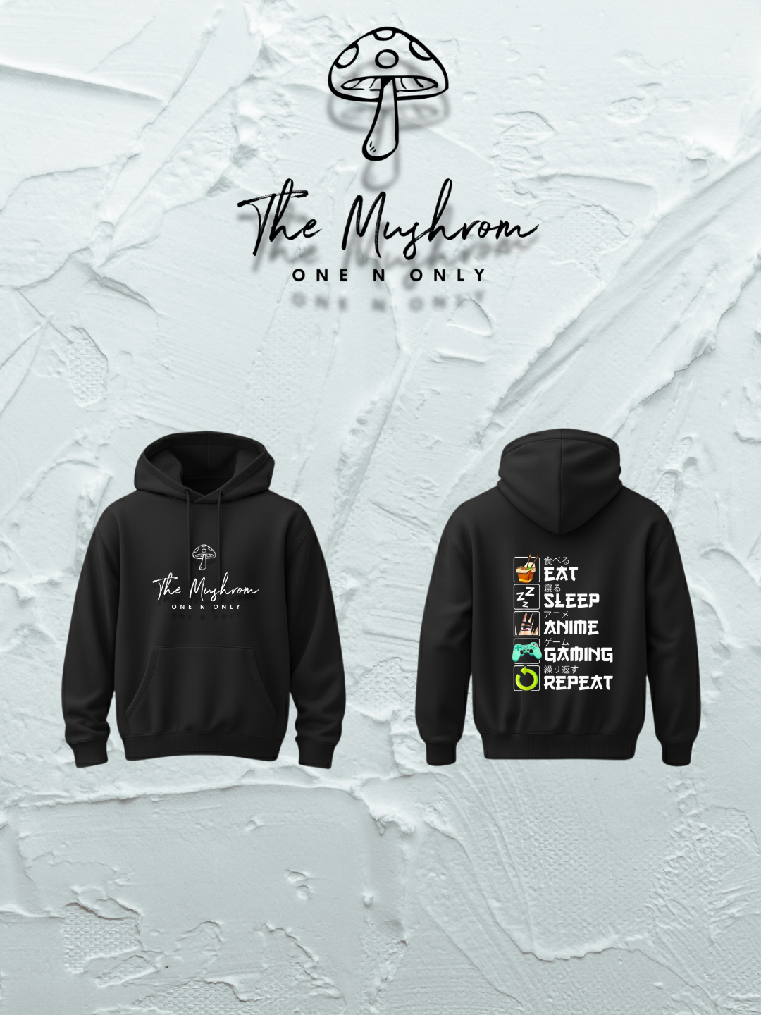 Luxurious Bio-Washed Black Hoodie.