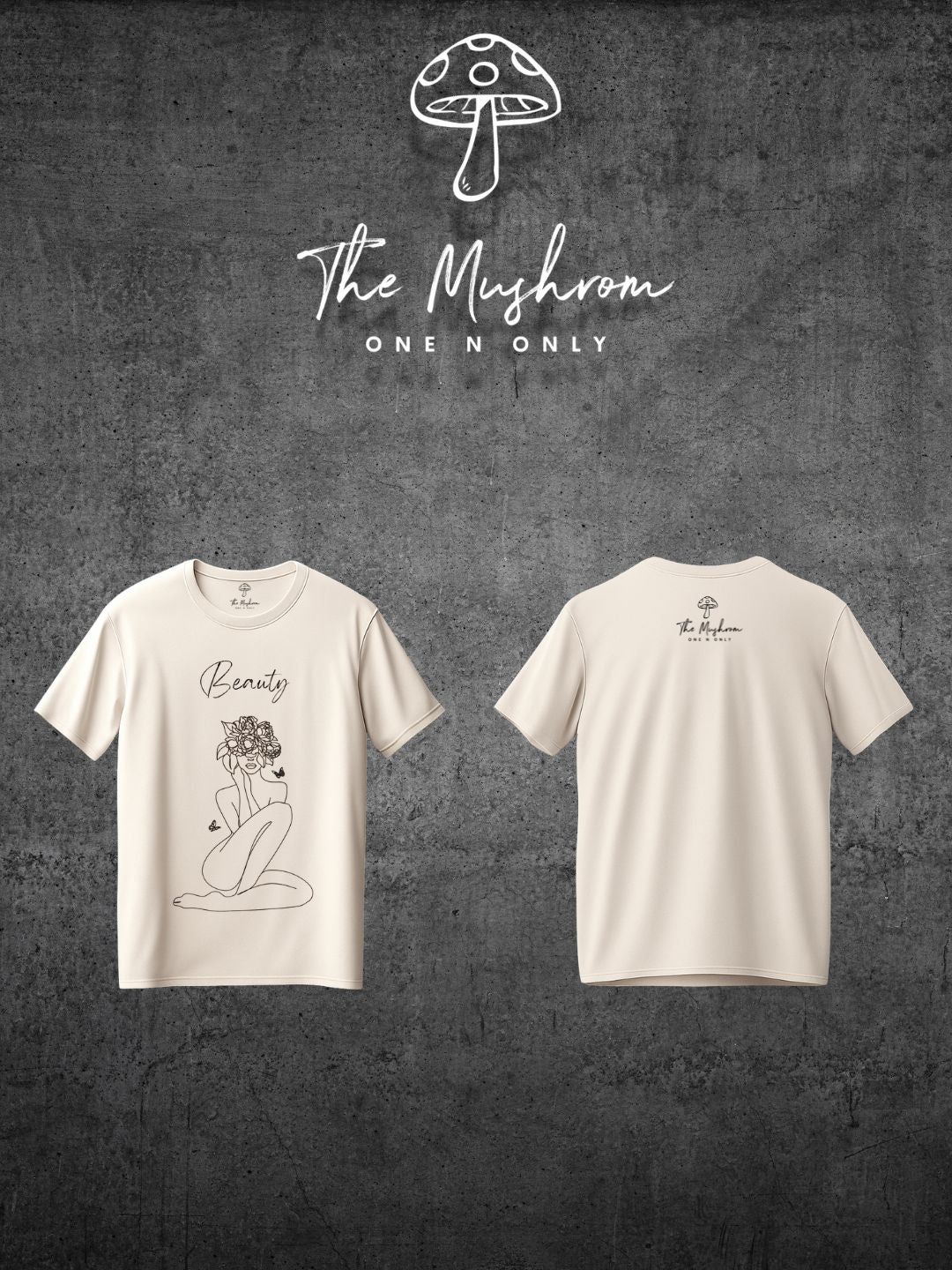 Street & Casual WearPremium Oversized Cream T-Shirt With Aesthetic Beauty Design