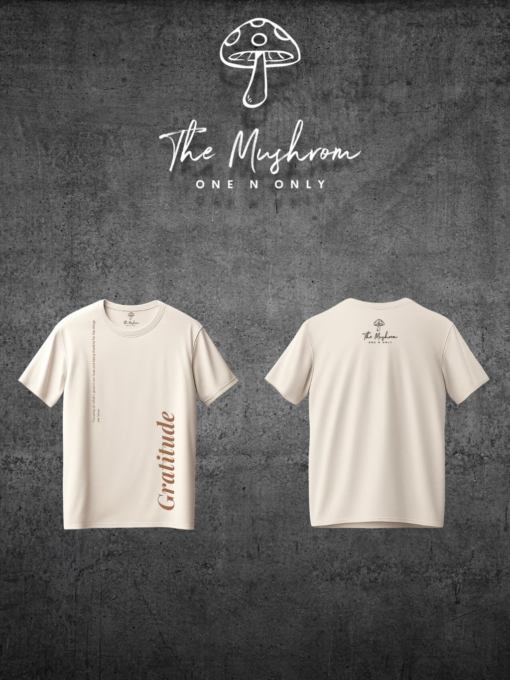 Street & Casual  Premium Oversized Cream T-Shirt With Gratitude 